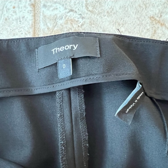 Theory Wool Belisa 3 Sevona Wool Straight Leg Dress Pants Trousers Black, size 0 - Picture 8 of 9